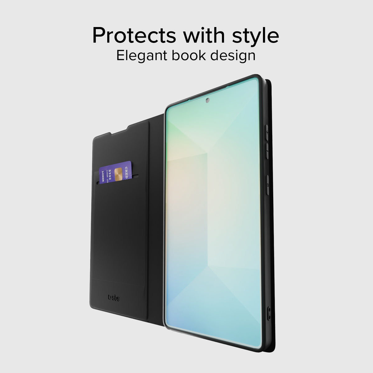 Custodia a libro con supporto stand, soft touch per Samsung S25 Ultra