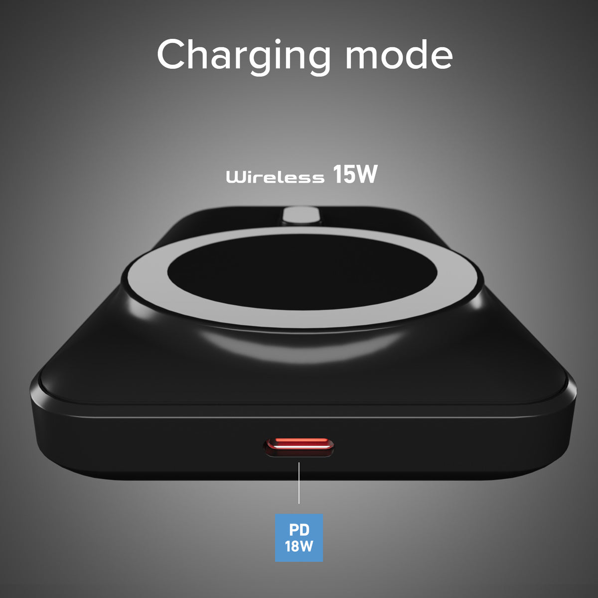 Power bank wireless da 10.000 mAh con ventola di raffreddamento