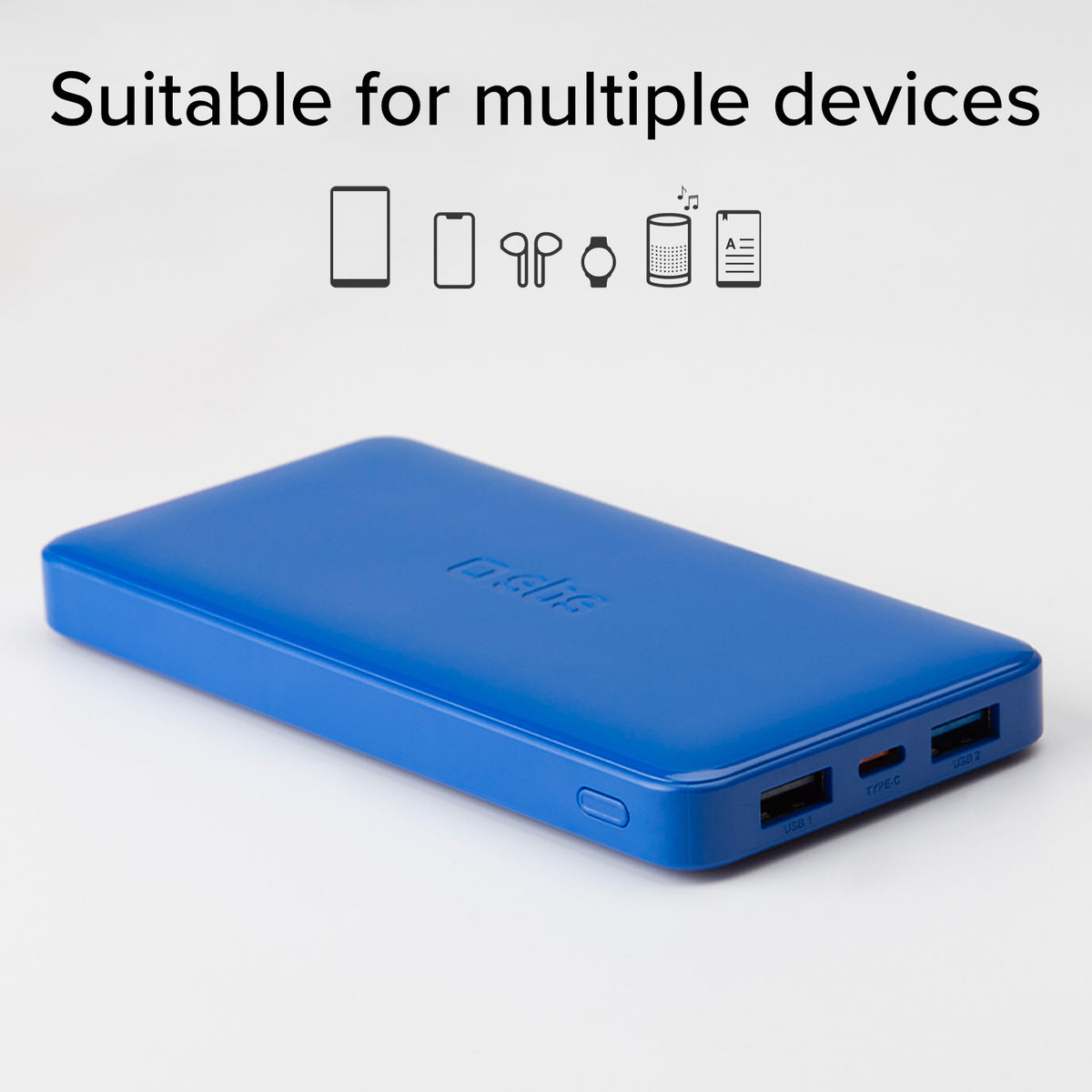Power bank 10.000 mAh extra slim con porta USB 2.1A Intelligent Charge (IC)