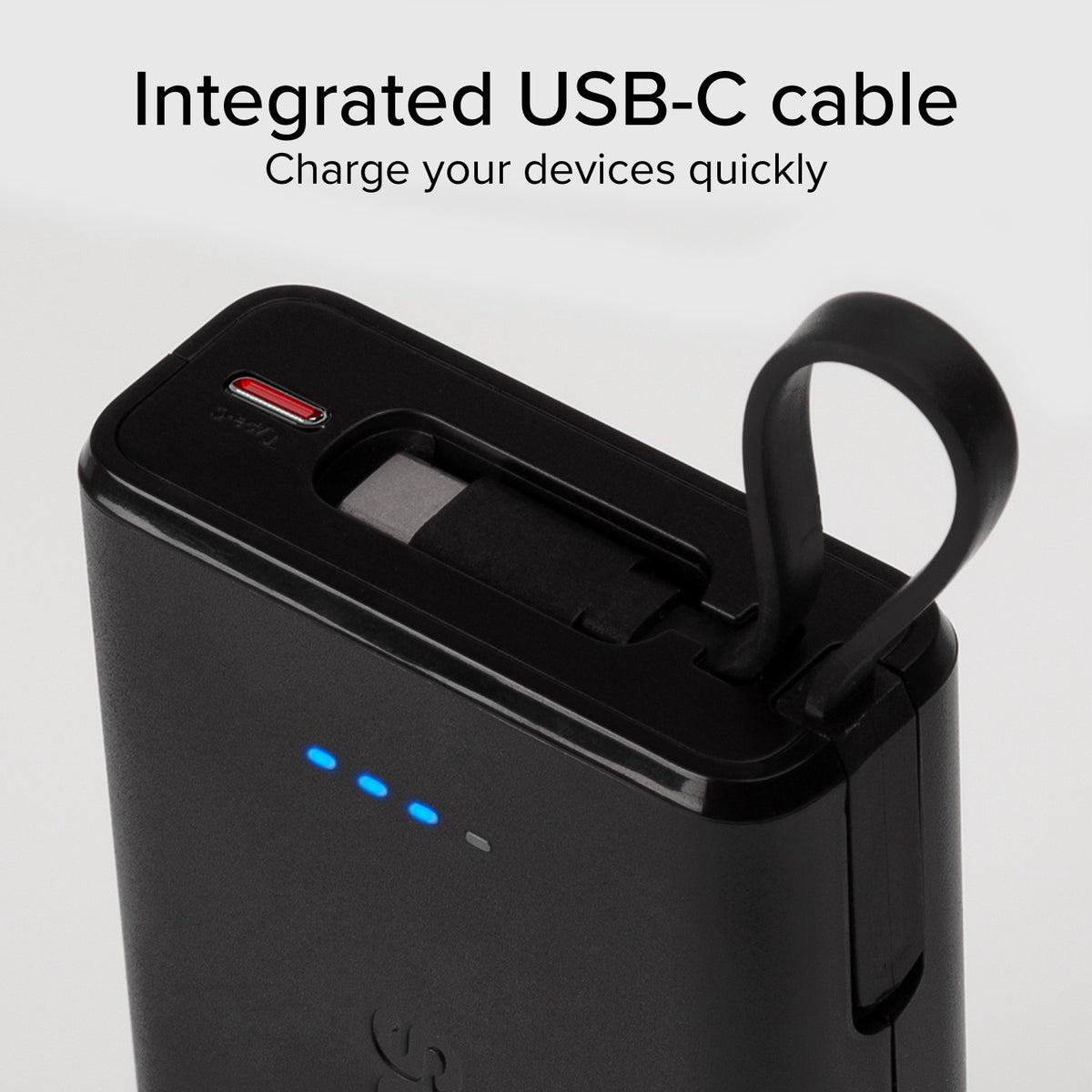 Powerbank Power Delivery 20 W 10000 mAh mit integriertem USB-C-Kabel