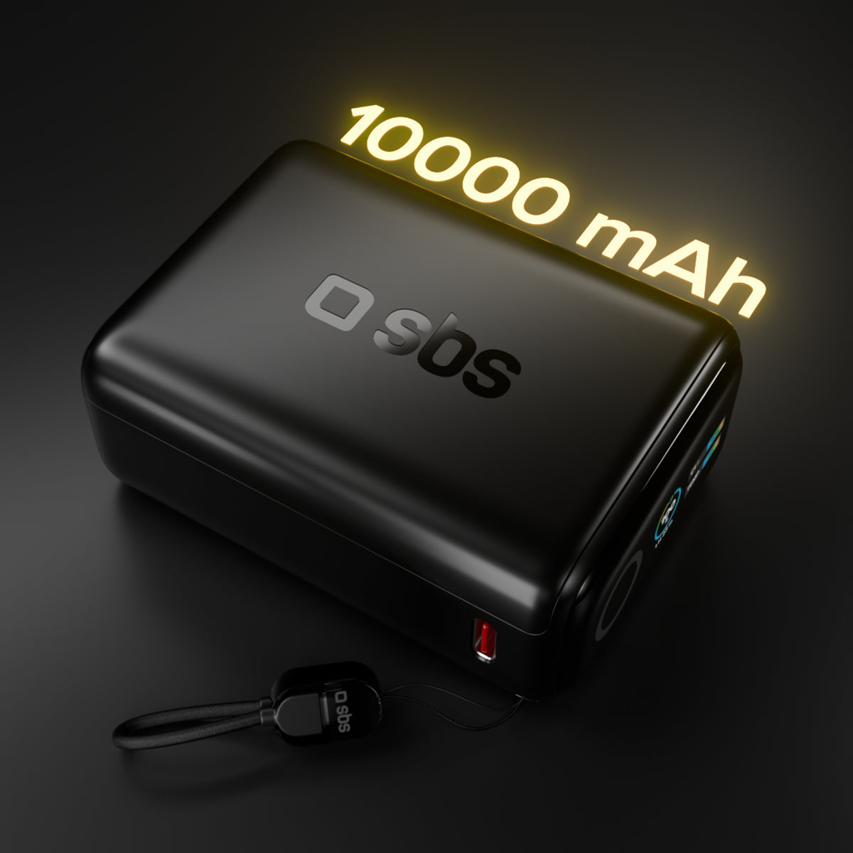 Powerbank 10000 mAh 40 W Power Delivery 3.2 und AVS, inklusive USB-C-Kabel und TFT-Display