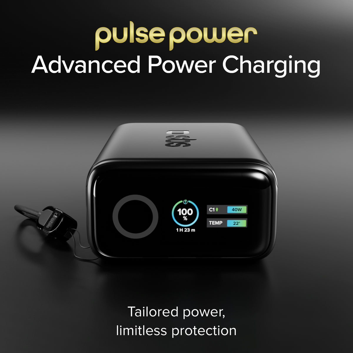Powerbank 10000 mAh 40 W Power Delivery 3.2 und AVS, inklusive USB-C-Kabel und TFT-Display