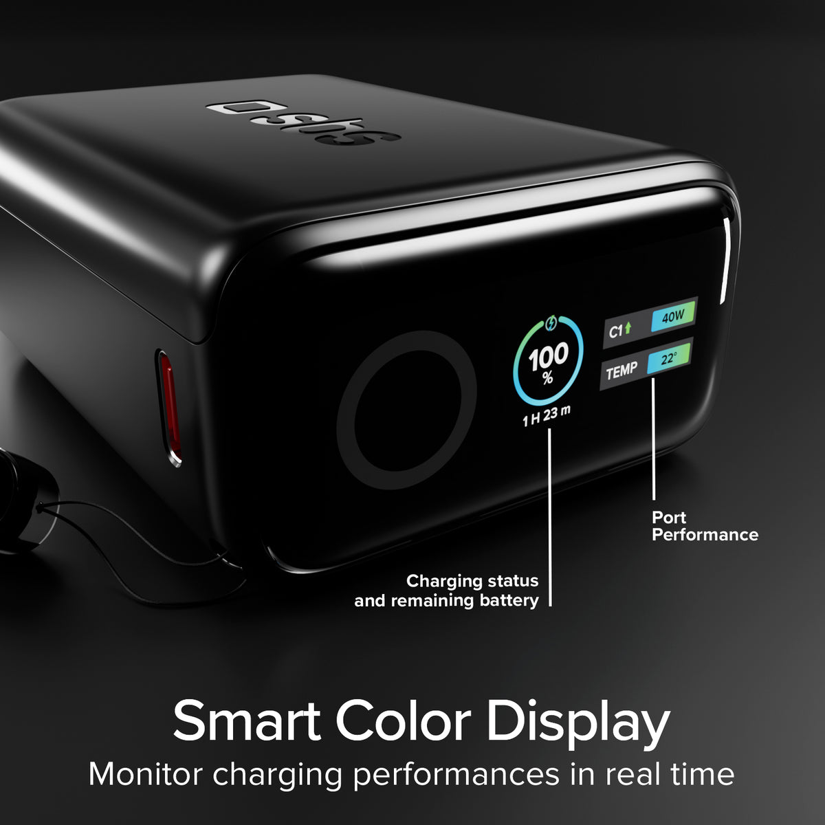 Powerbank 10000 mAh 40 W Power Delivery 3.2 und AVS, inklusive USB-C-Kabel und TFT-Display