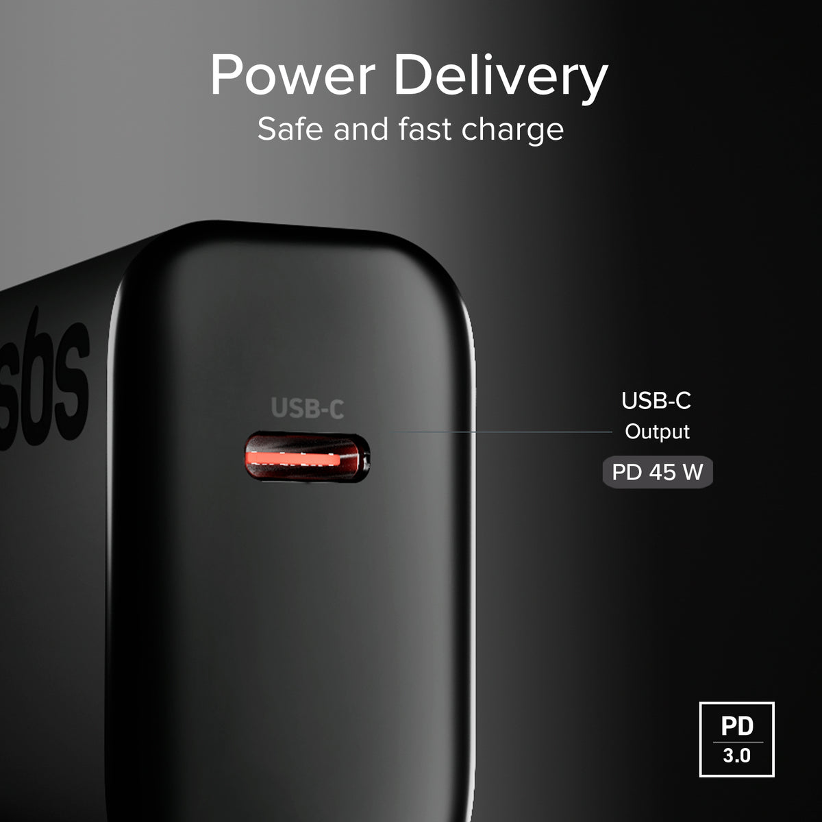  Kit charge 45W PD avec câble USB‑C 2 m