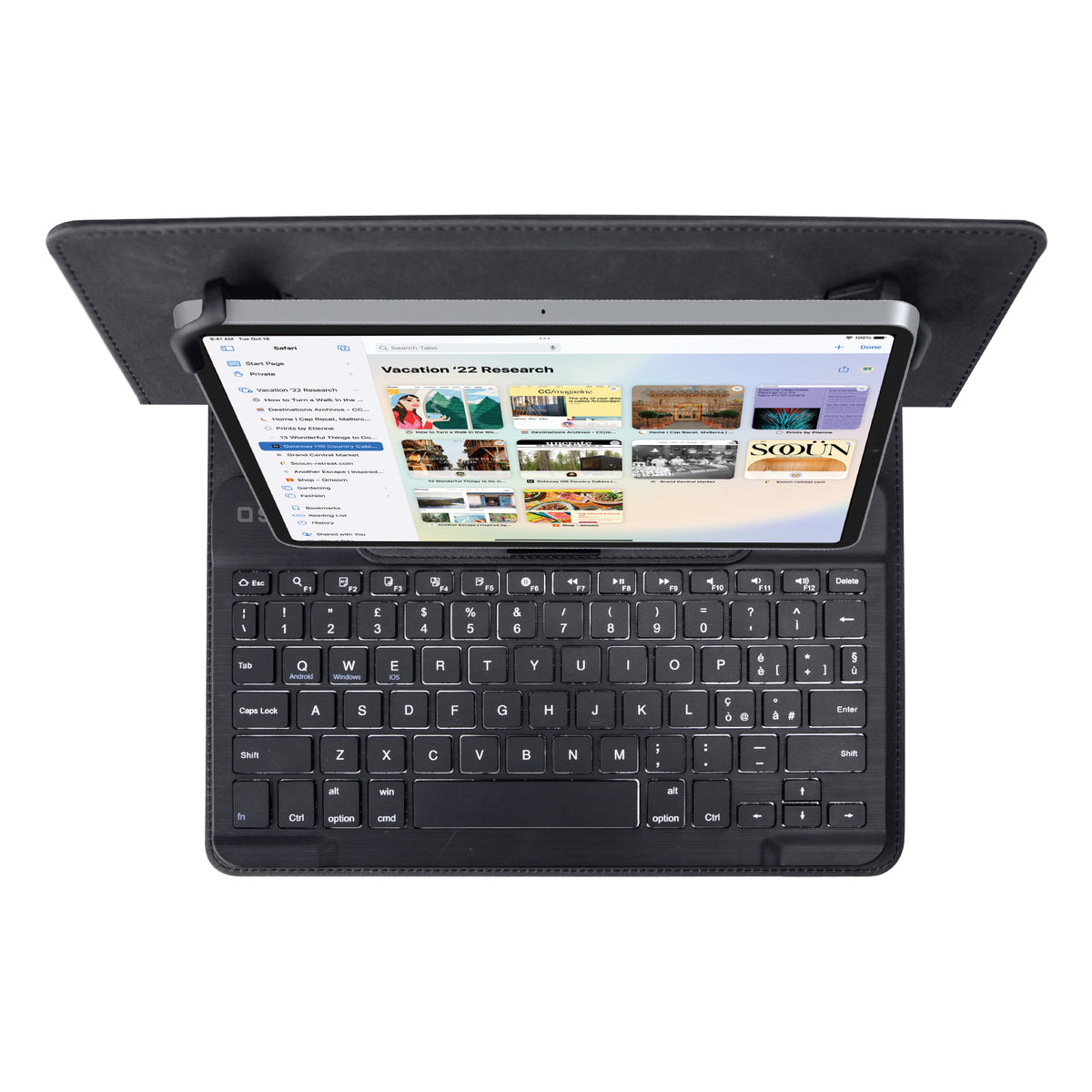 Tastiera wireless universale con custodia a libro integrata