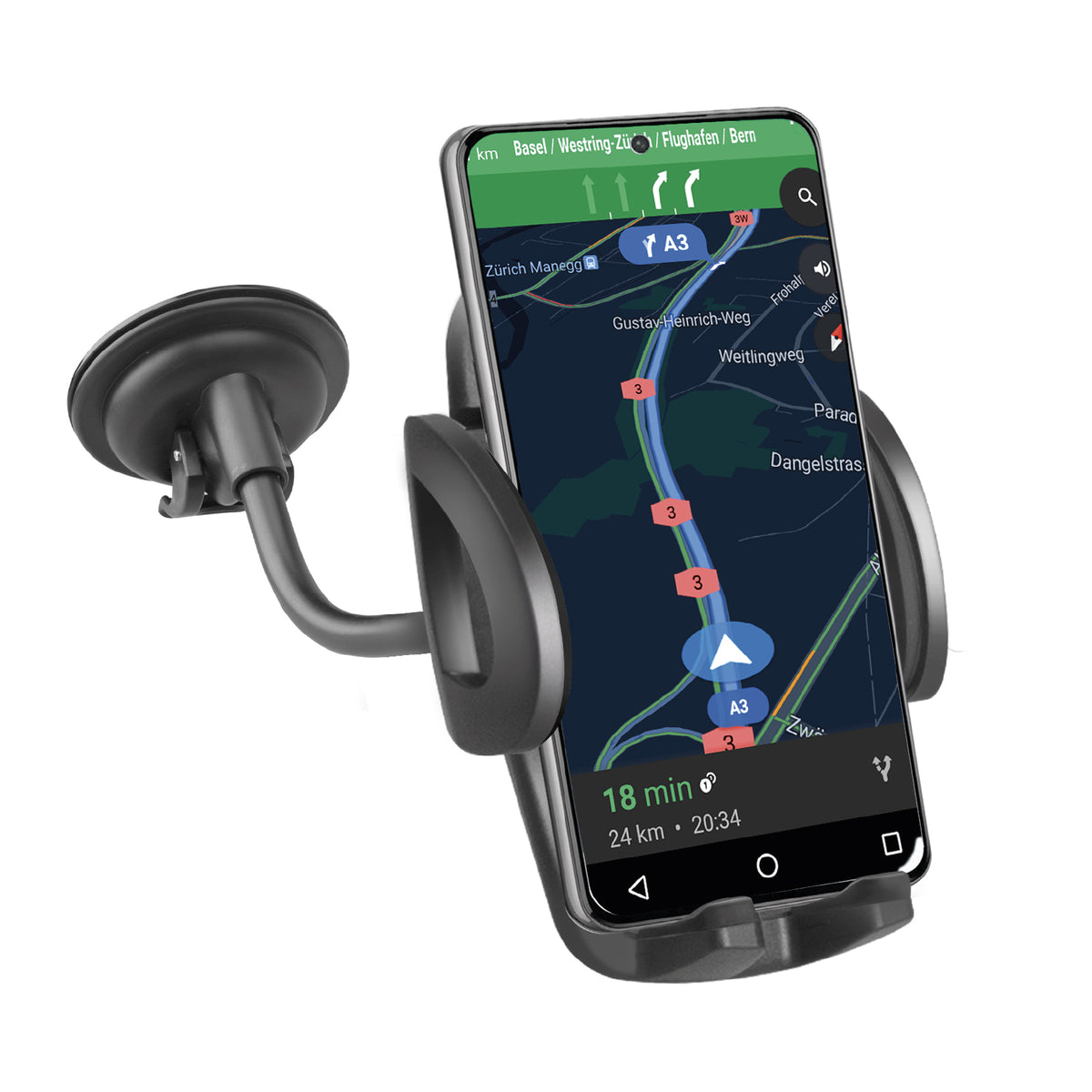 Universal car holder for smartphone up to 6,8"