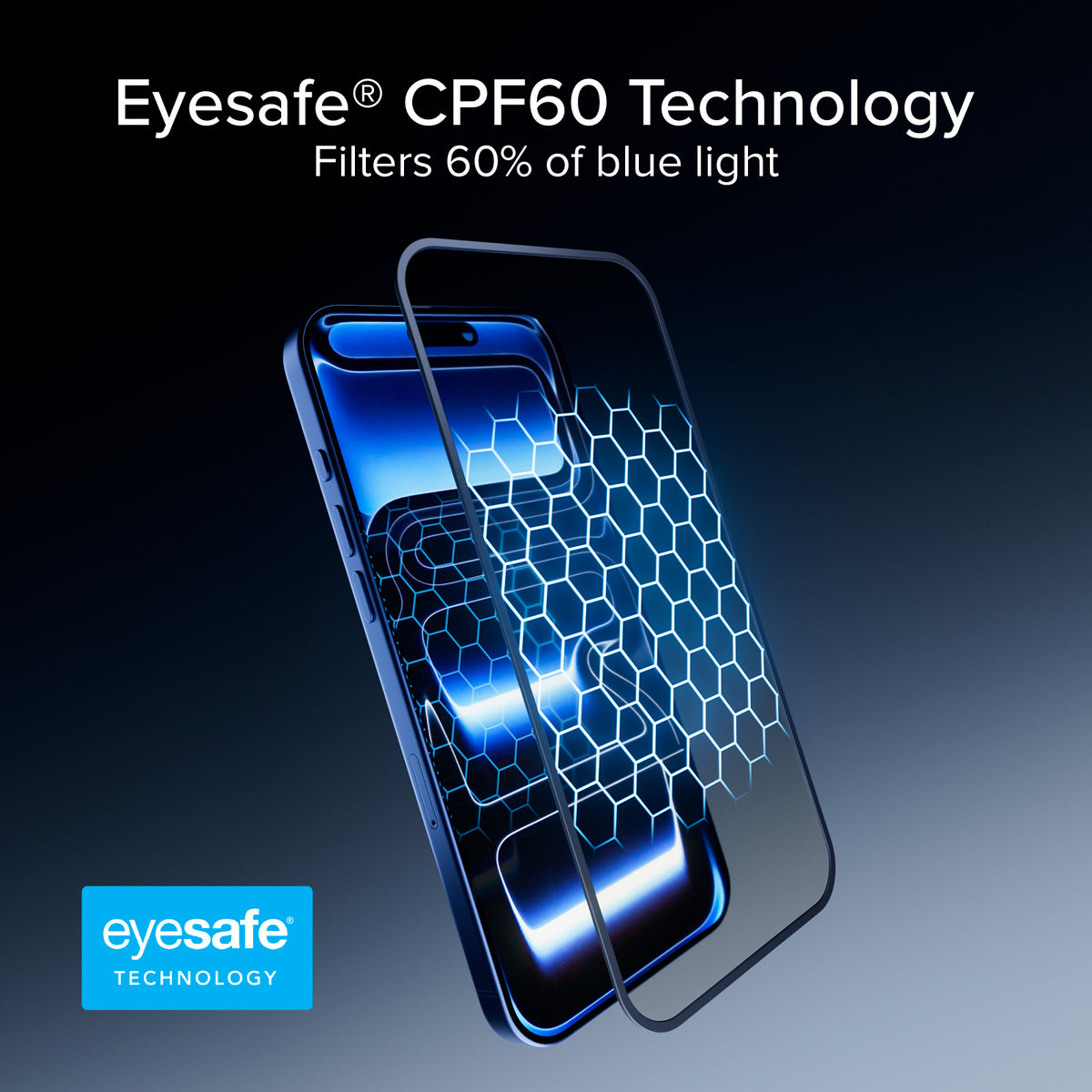 Full Cover Schutzglas Anti-Blaulicht mit Eyesafe® CPF60 Technologie für iPhone 17 Pro Max/16 Pro Max