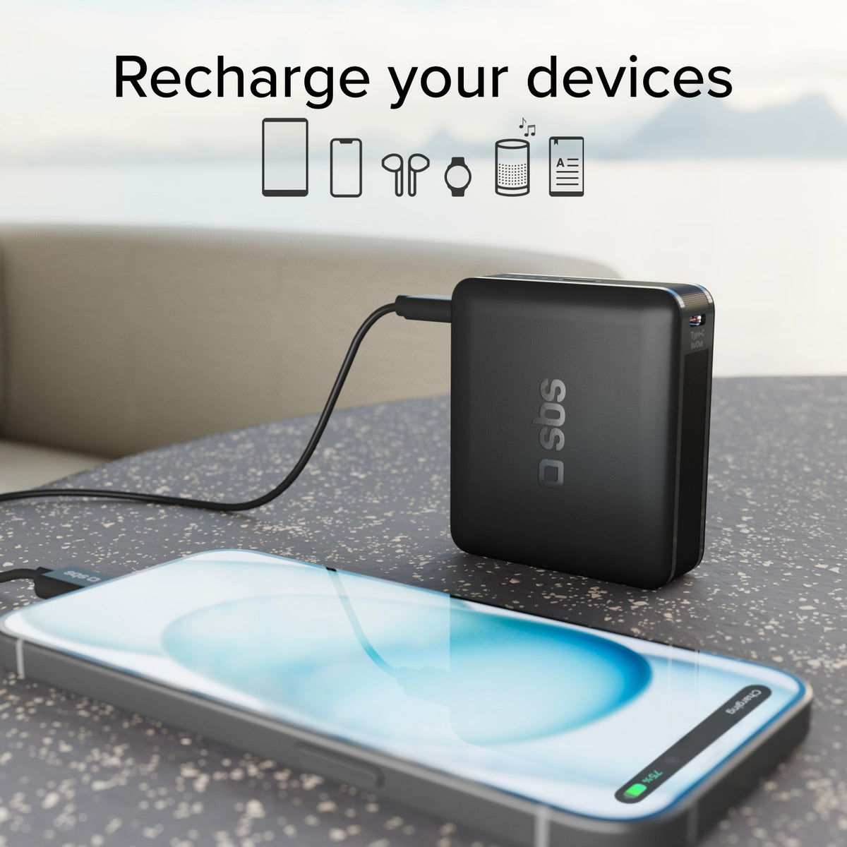 Powerbank mit 10&nbsp;000&nbsp;mAh mit Power-Delivery-Technologie