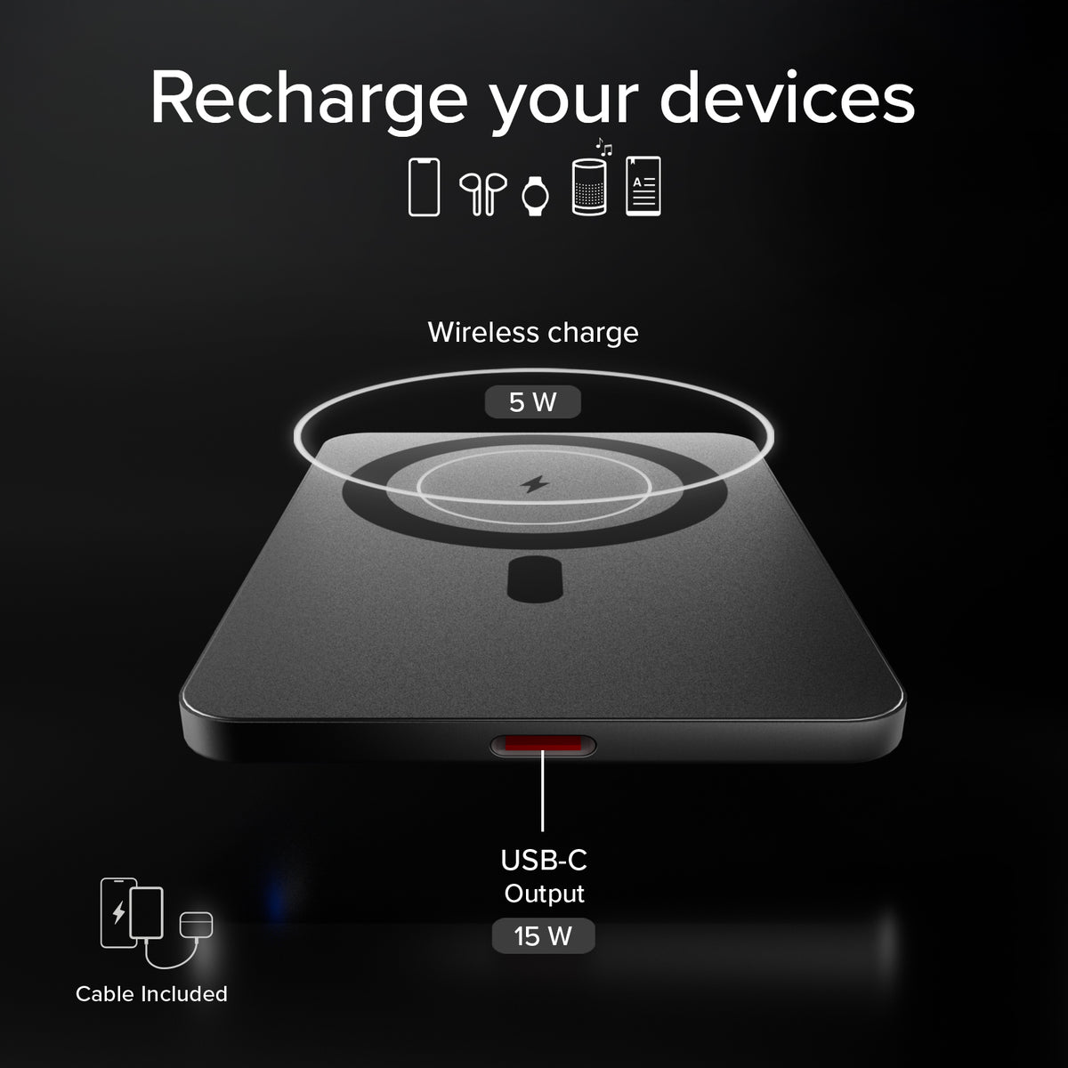 Extra-schlanke magnetische Powerbank 3000mAh