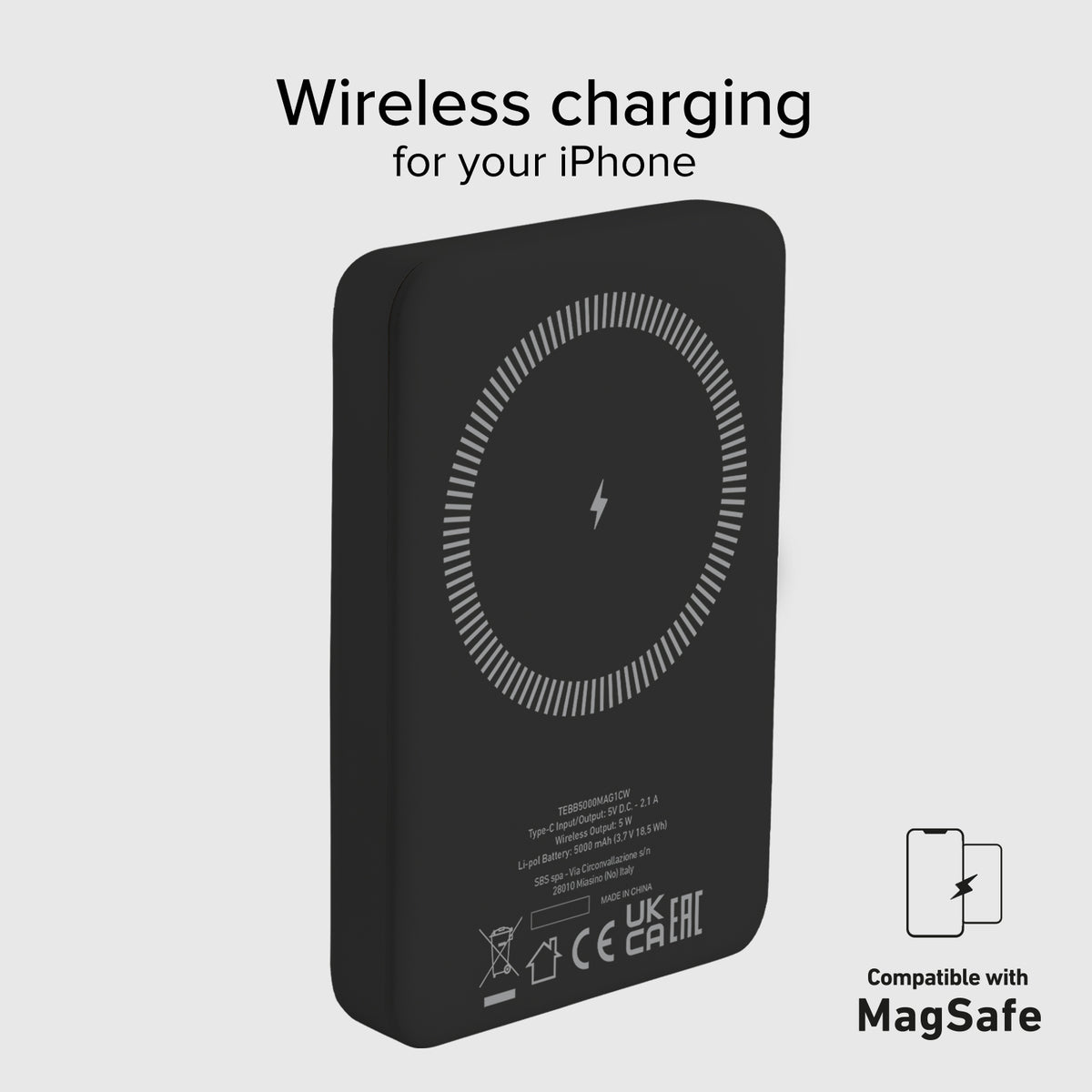 5000 mAh kabellose magnetische Powerbank