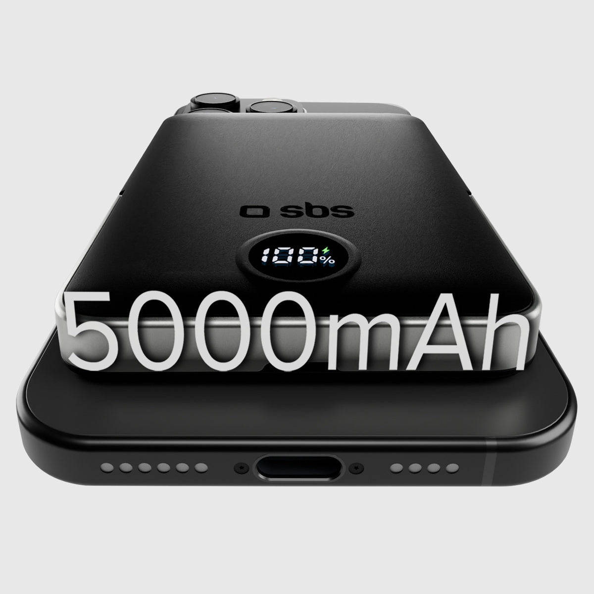 Wireless Power Bank 5,000 mAh with Stand and LCD