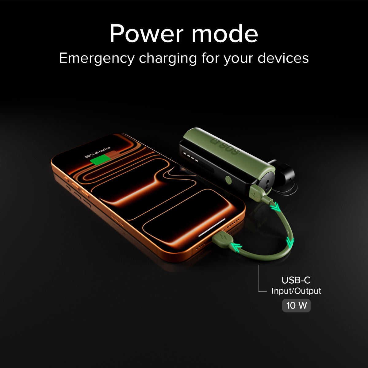 Kompakte 5000mAh Powerbank mit LED-Taschenlampe, 10W USB-C Anschluss, USB-C Kabel inklusive, ideal für Outdoor und Camping