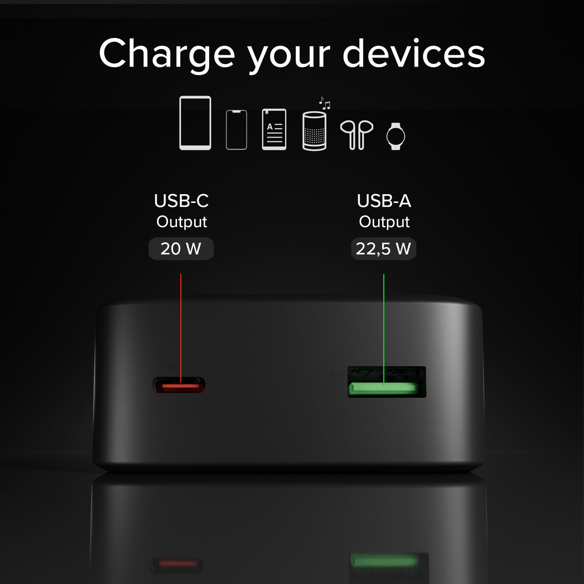 Power Bank 20000 mAh High Density con PD e doppia porta USB