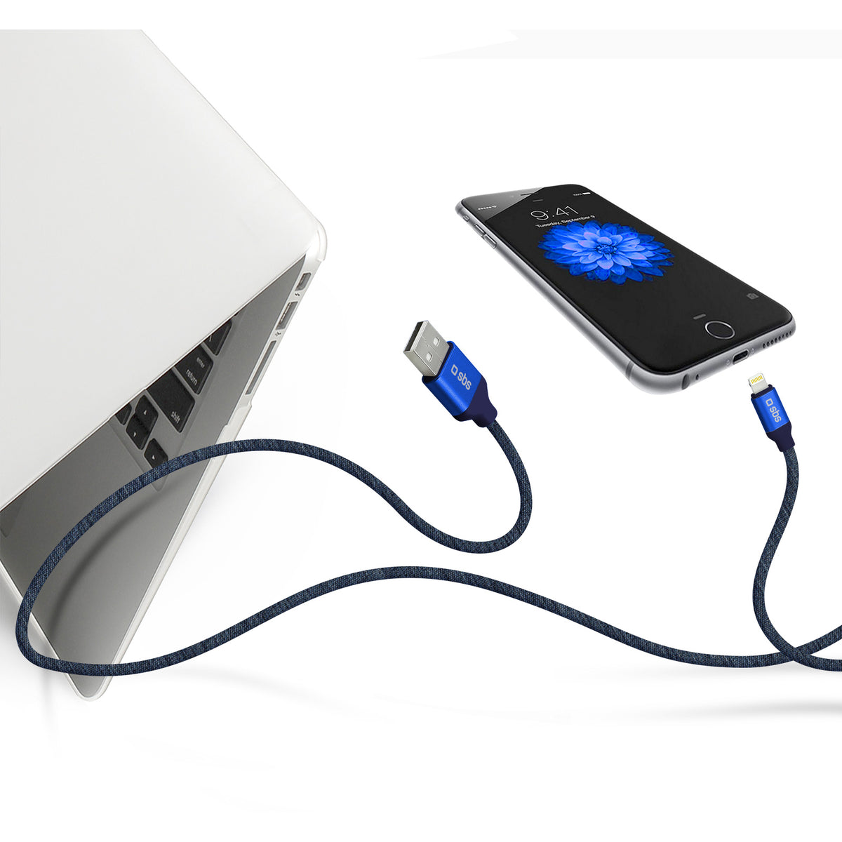 USB-Ladekabel 2.0 - Lightning, Finish: Jeans