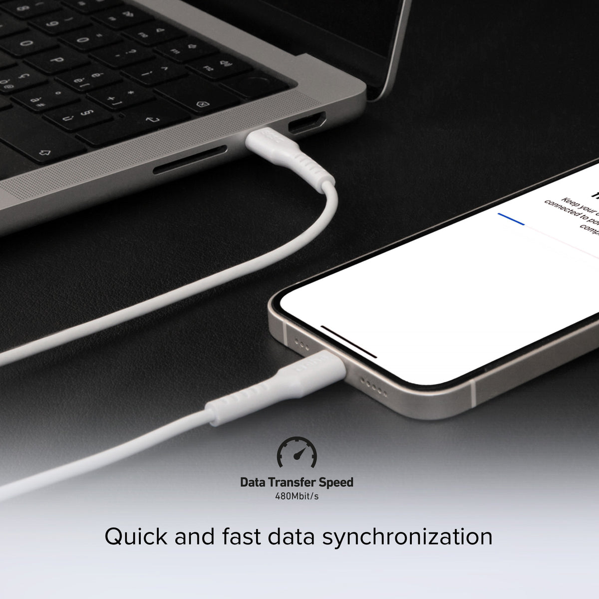 Daten- und Ladekabel USB-C auf USB-C mit 1 Meter Länge