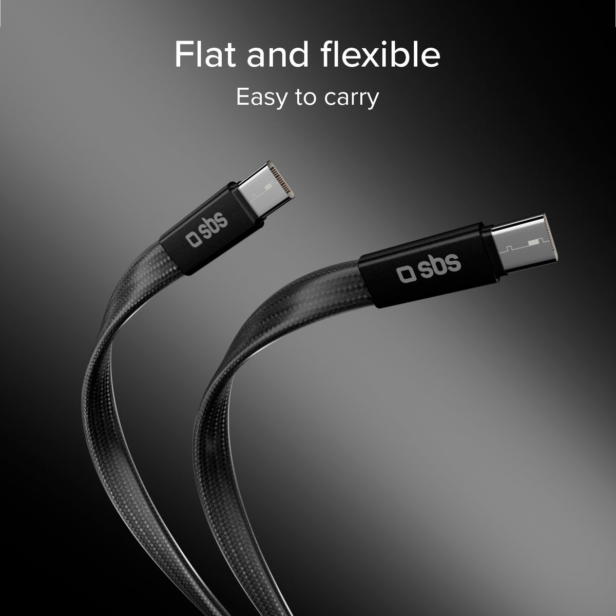 Schlankes Lade- und Datenkabel mit USB-C-2.0-Steckern, 1m