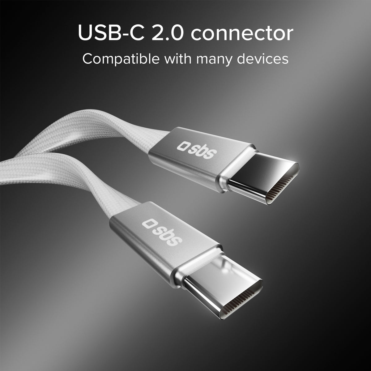 Schlankes Lade- und Datenkabel mit USB-C-2.0-Steckern, 1m