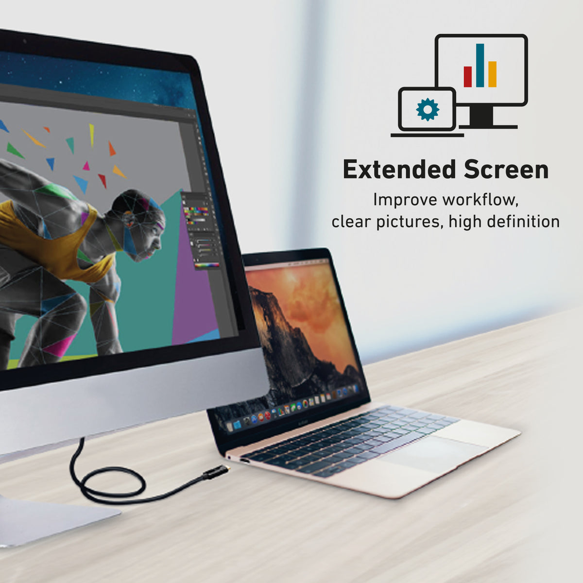 USB-C - HDMI-Kabel für 4K/5K-Videowiedergabe