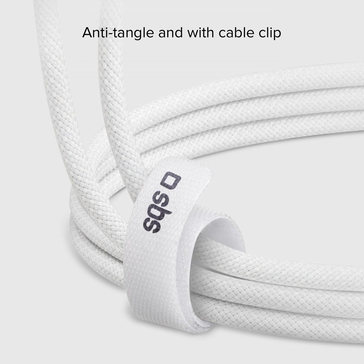 USB-C - USB-C-Textilkabel mit Kabelhalter, 1,5 Meter