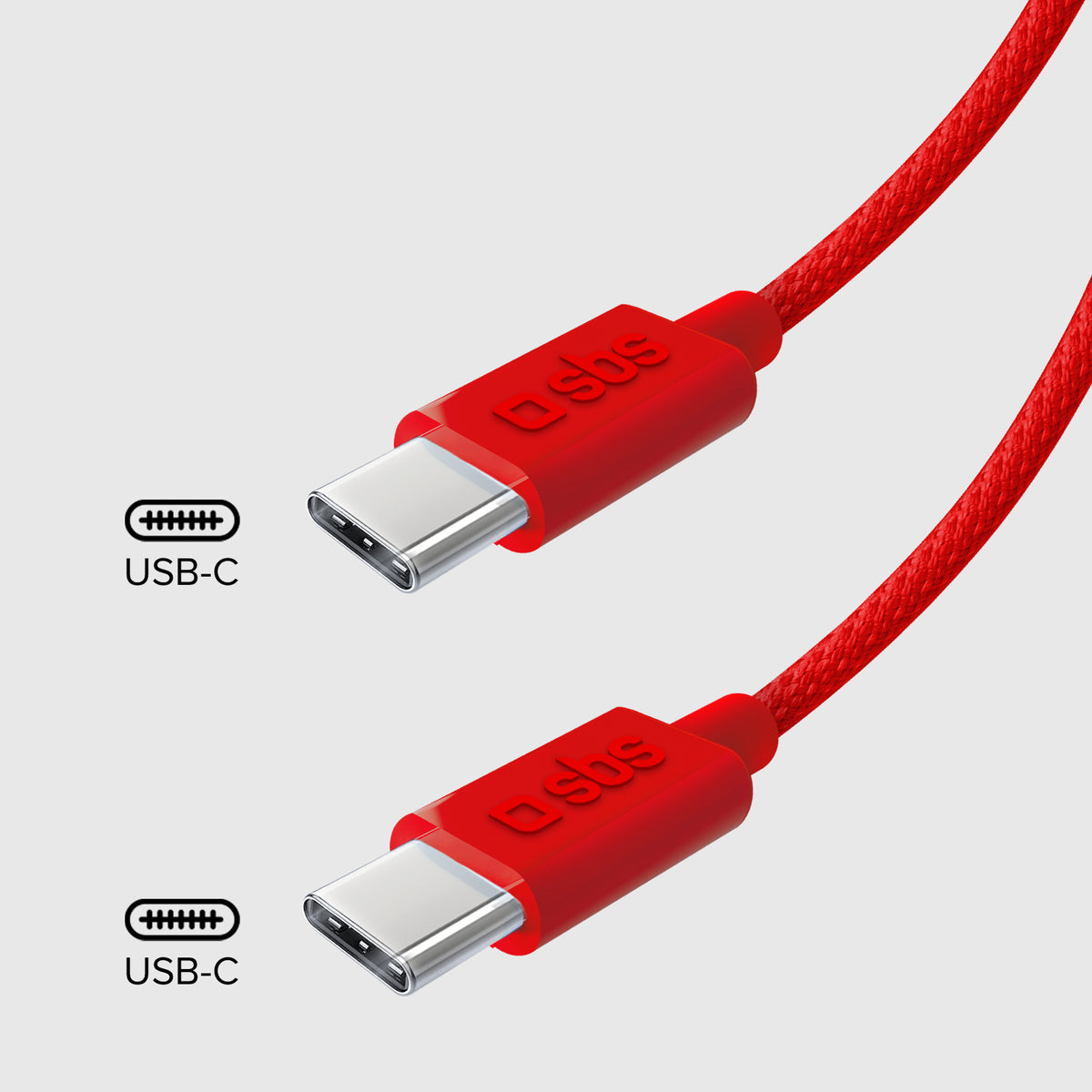 USB-C - USB-C-Textilkabel mit Kabelhalter, 1,5 Meter