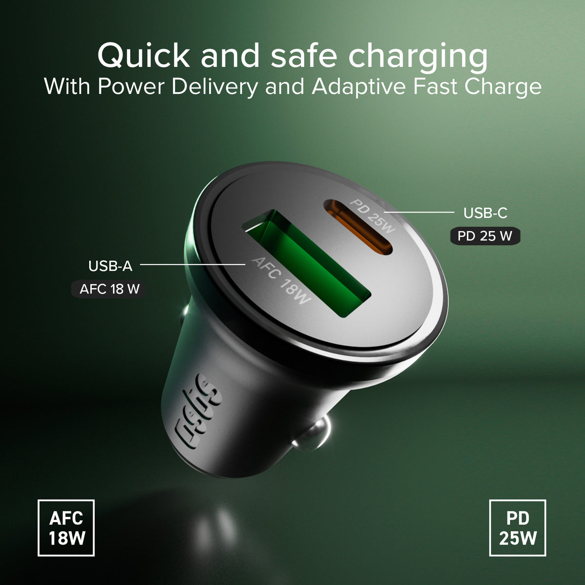 Ladegerät fürs Auto – 25 Watt ultraschnelles Laden mit Power Delivery (PD)
