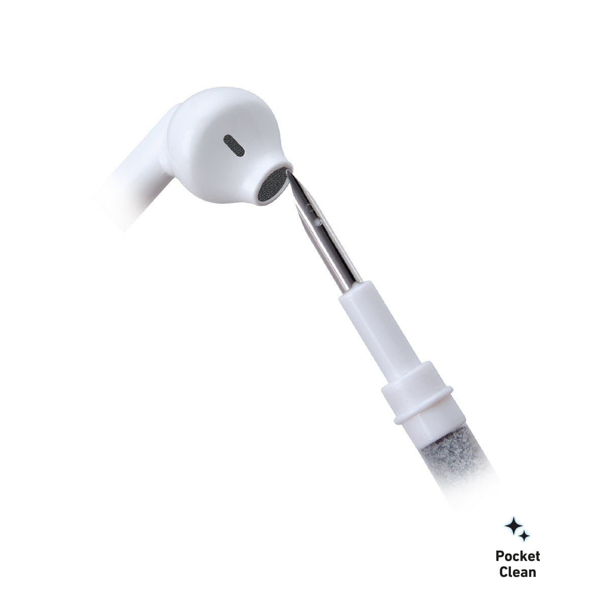 Kit de nettoyage 3 en 1 pour écouteurs avec embout métal, brosse et plumeau