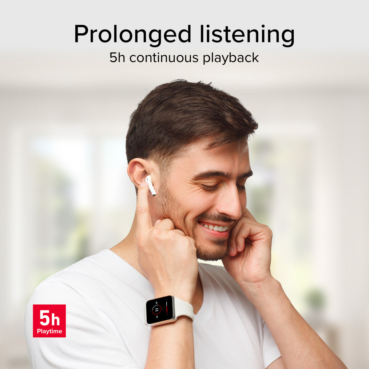 TWS earphones with 250 mAh charging case