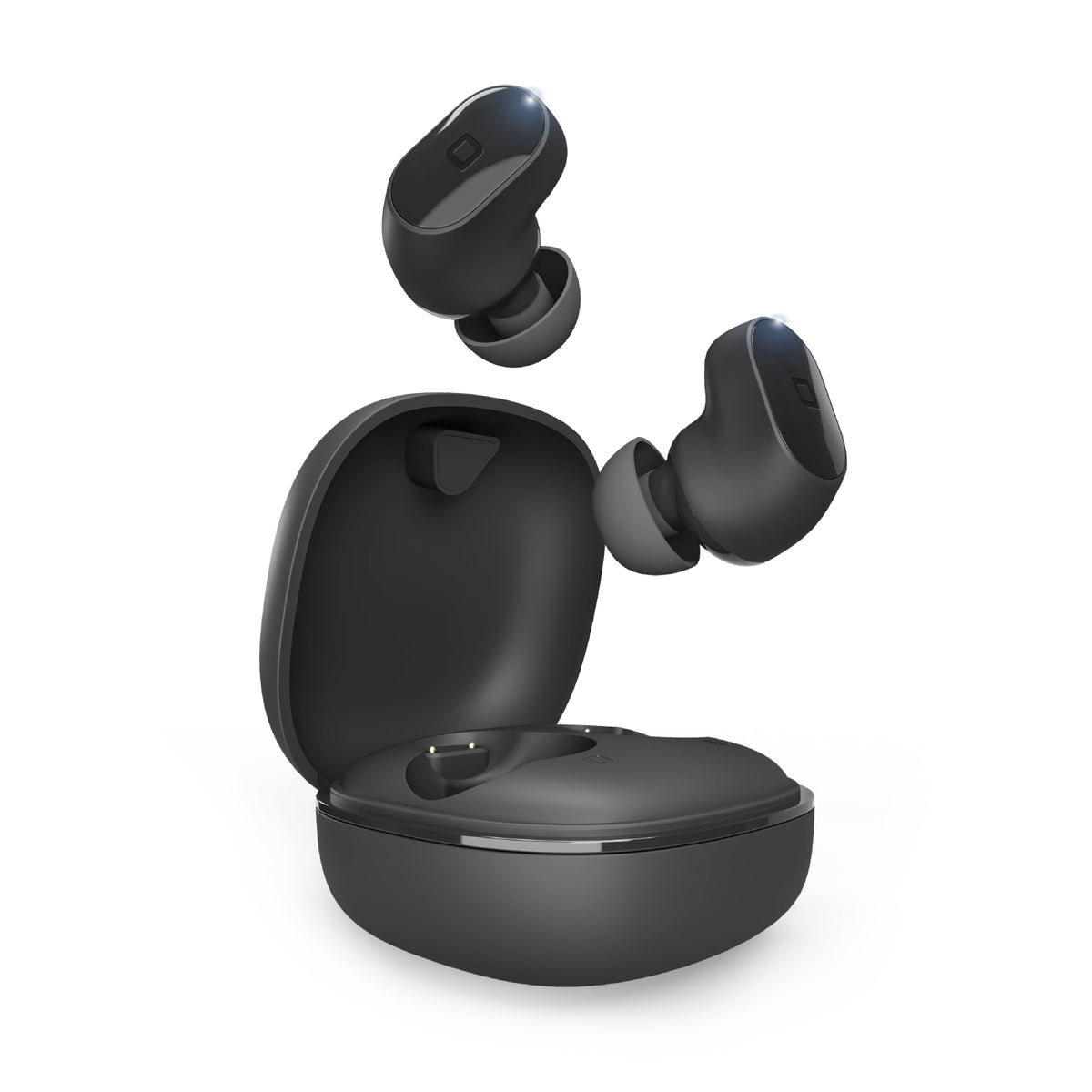 Auriculares TWS resistentes al agua IPX4 con controles táctiles, base de carga, función de asistente de voz con cable y almohadillas de goma incluidas