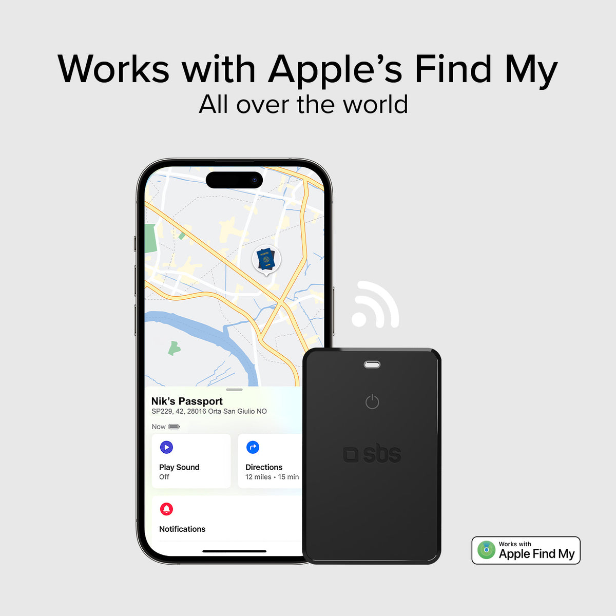 Ultraflacher Objektsucher, kompatibel mit Apple Find My