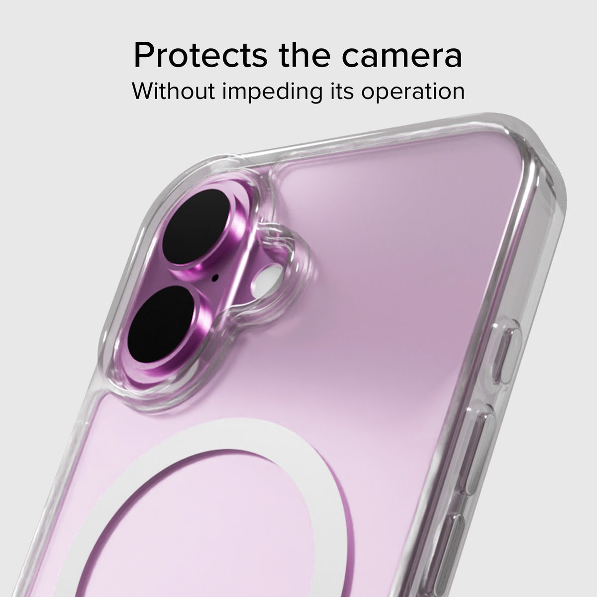 Rigid transparent case compatible with MagSafe charging for iPhone 16
