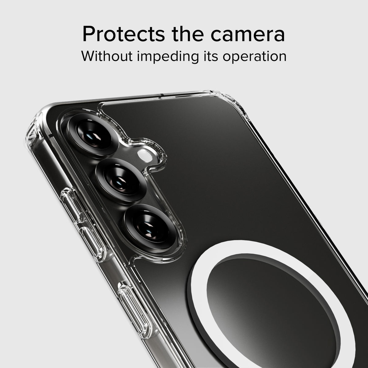 Transparente, feste Hülle, kompatibel mit magnetischer, kabelloser Aufladung für Samsung Galaxy S25