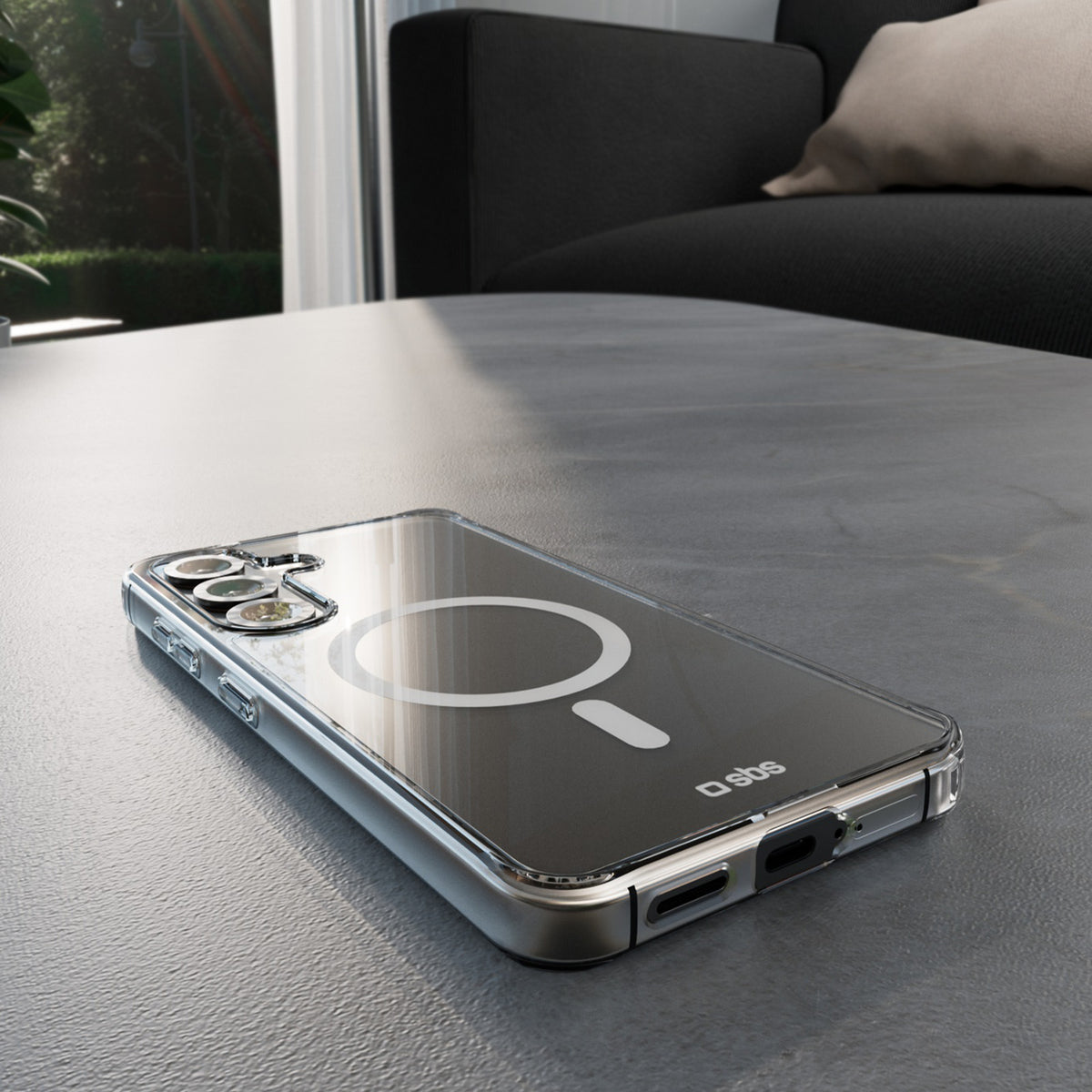Transparente, feste Hülle, kompatibel mit magnetischer, kabelloser Aufladung für Samsung Galaxy S25