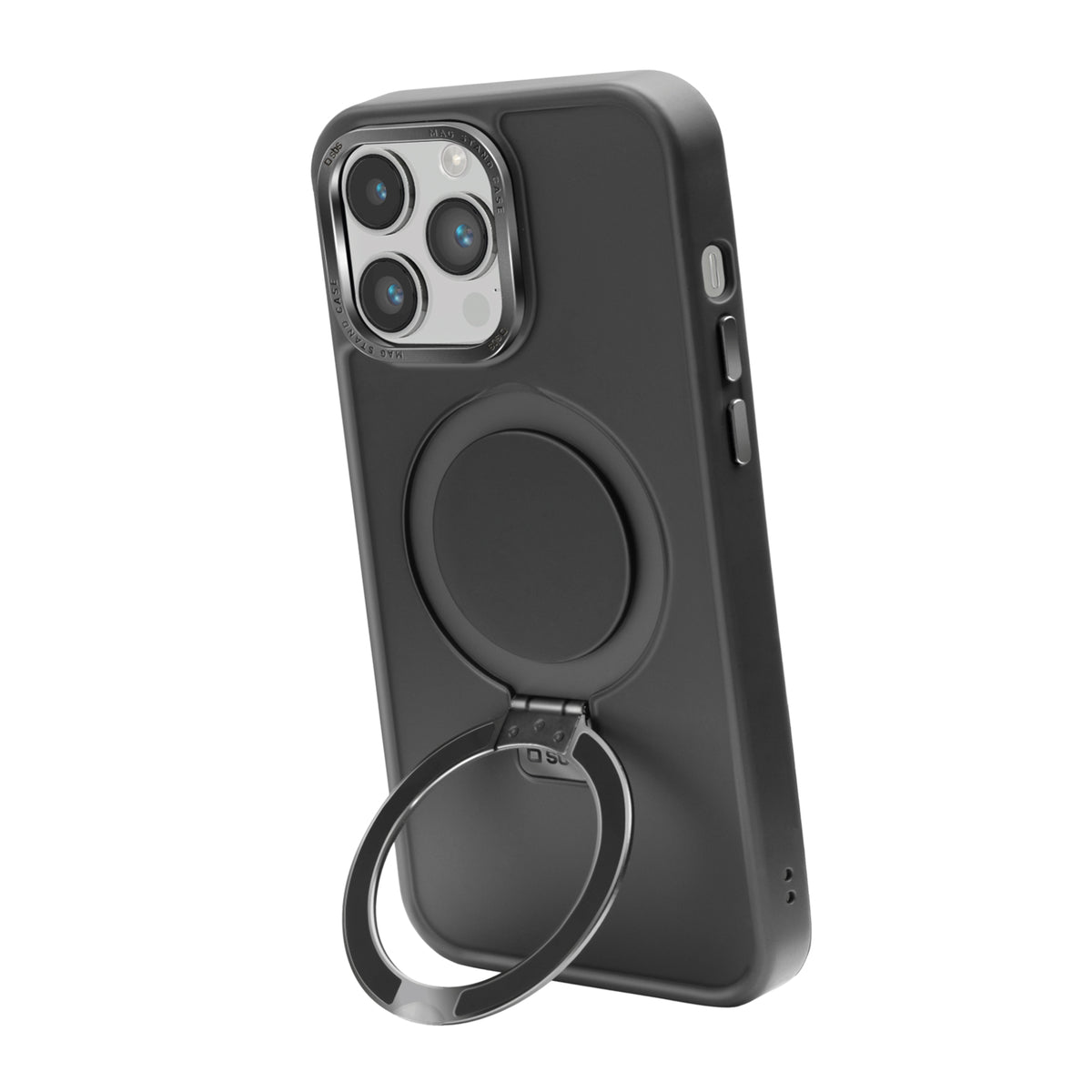MagSafe-kompatible Ladehülle mit Metallverarbeitung und Ring mit Standfunktion für iPhone 14 Pro Max