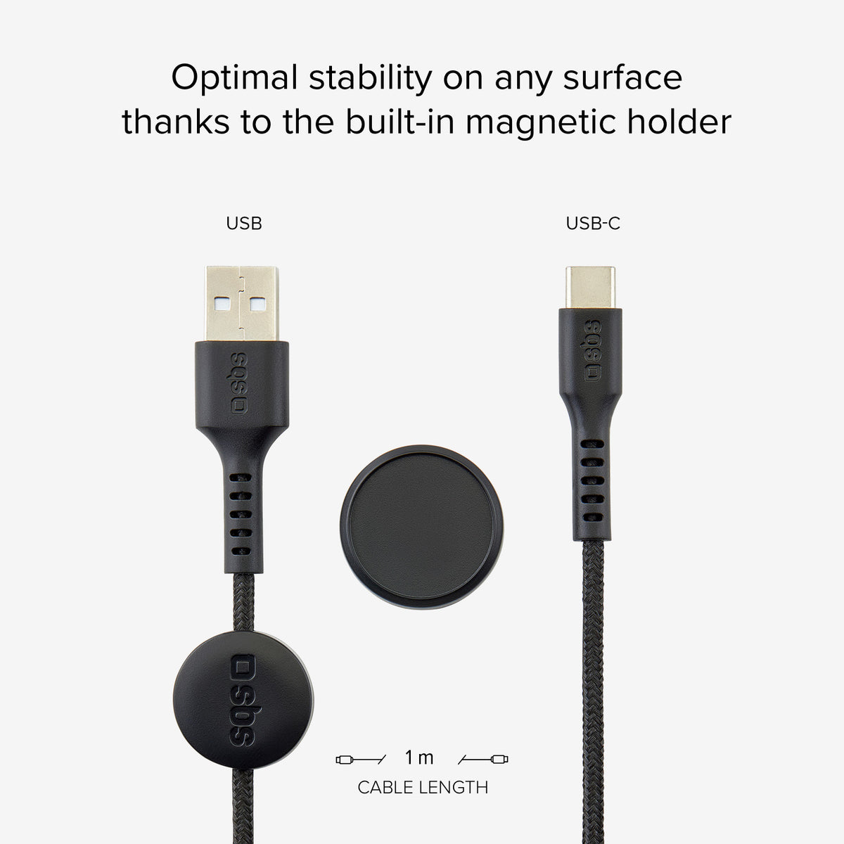 USB auf USB-C Kabel mit Magnethalterung