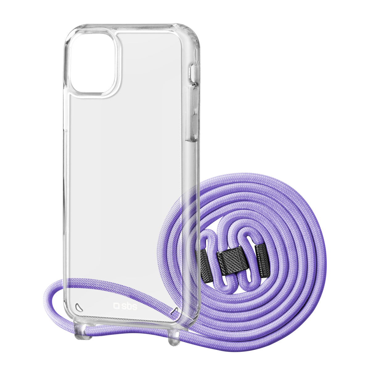 Cubierta transparente con cordón de colores para colgar del cuello para iPhone 12/12 Pro