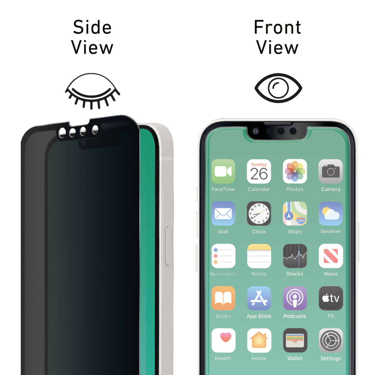 Glass screen protector Full Cover Privacy for iPhone 13/13 Pro