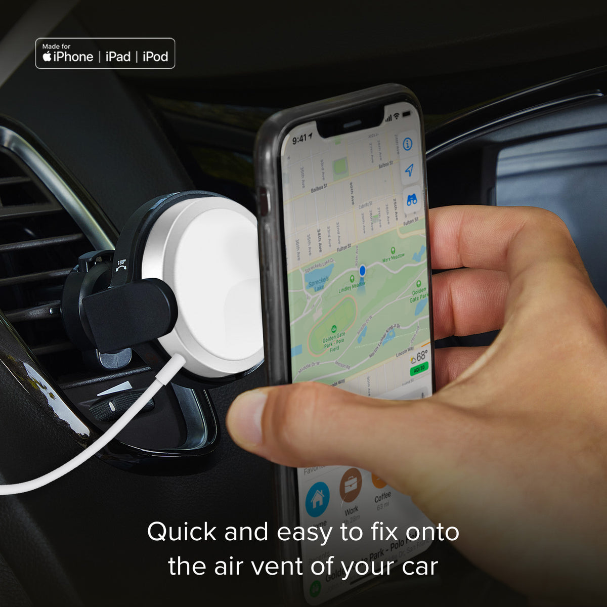 Car holder compatible with Magsafe charger