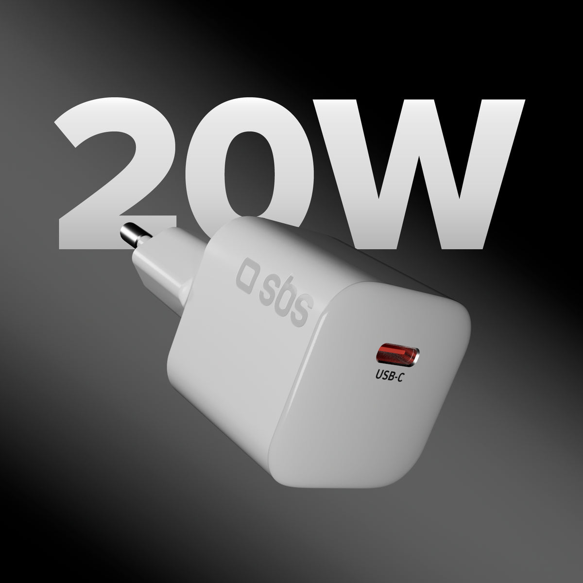 Caricatore da muro USB-C 20W GaN PD 3.0 mini size per smartphone e tablet
