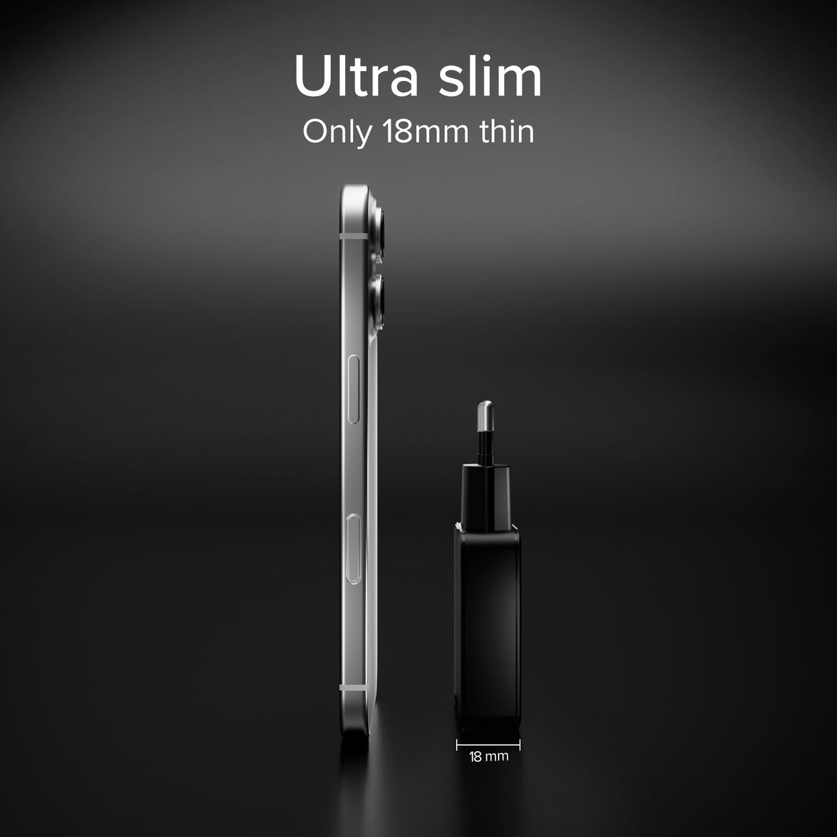 Ultraflaches 65-W-USB-C-Wandladegerät mit 2 Ausgängen