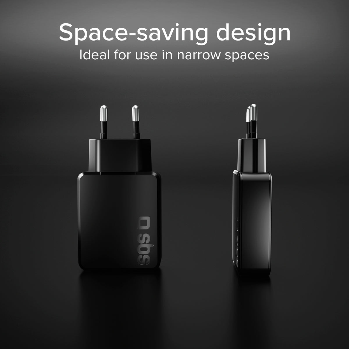 Ultraflaches 65-W-USB-C-Wandladegerät mit 2 Ausgängen