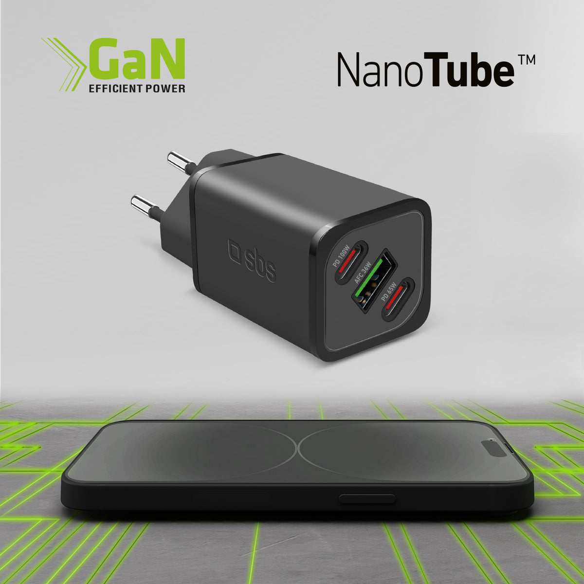 GaN-Ladegerät 100 Watt mit Power Delivery (PD)