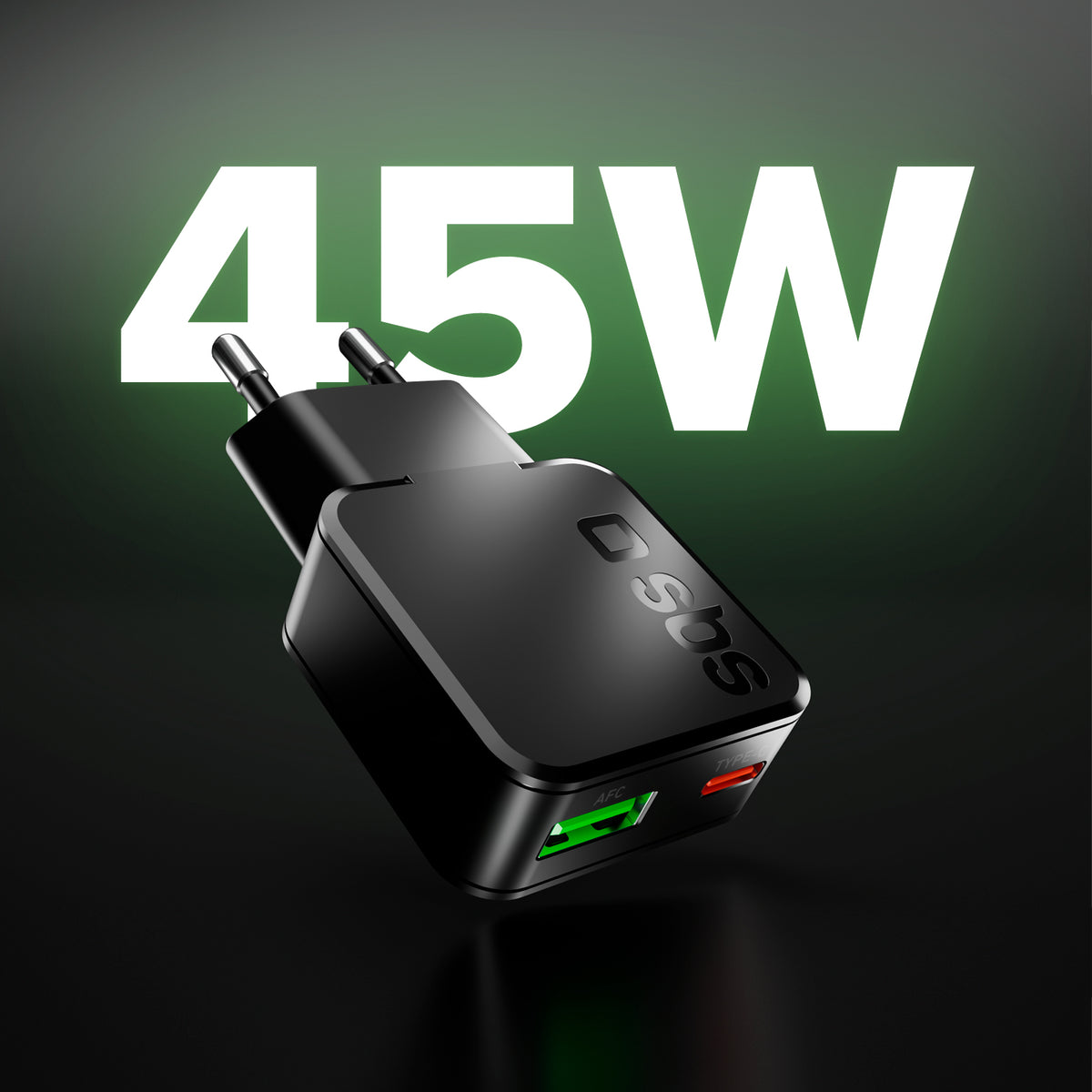 45-W-USB-C-Ultra-Slim-Wandladegerät mit 2 Anschlüssen