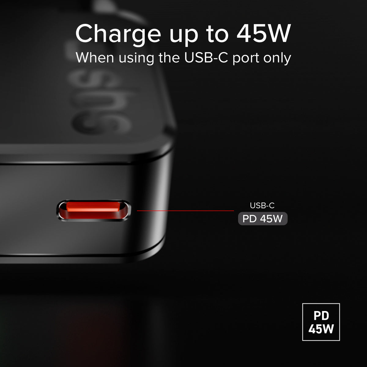 Caricatore da muro 45w USB-C Ultra Slim con doppia porta