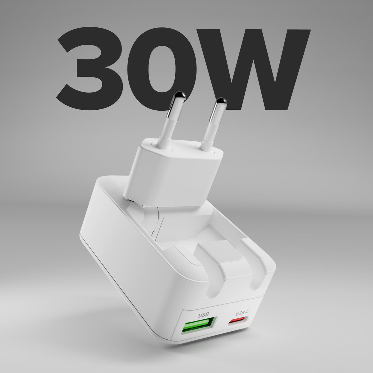 Flexi-Wandladegerät 30&nbsp;W mit Klappstecker