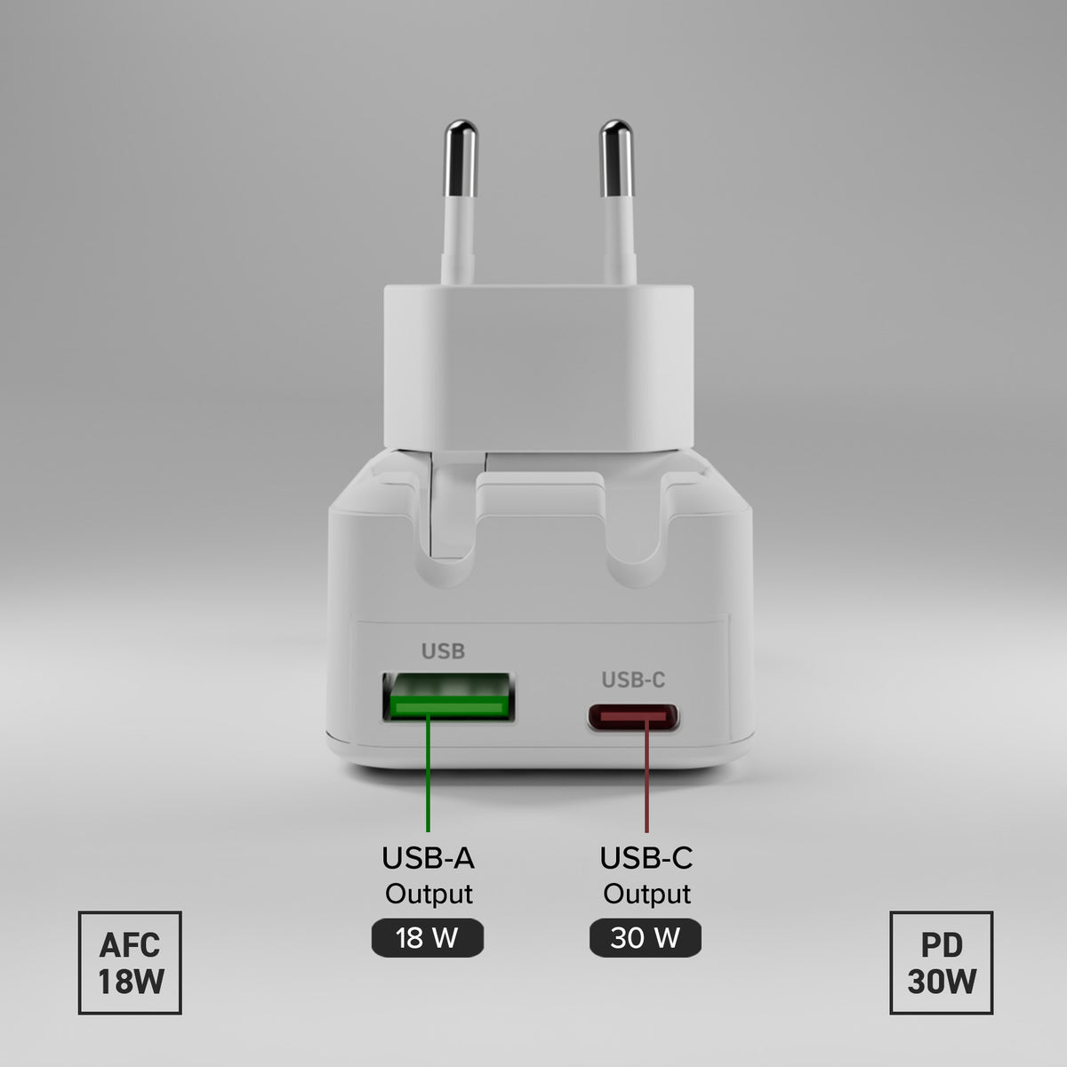 Flexi-Wandladegerät 30&nbsp;W mit Klappstecker