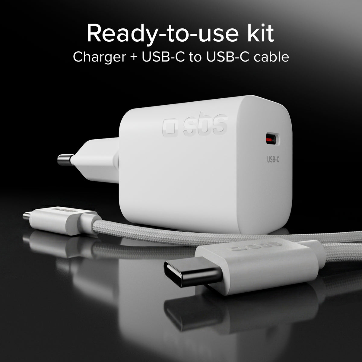 Lade-Kit mit 40W-Wandladegerät und 1,5 m geflochtenem Anti-Knoten-USB-C-Kabel