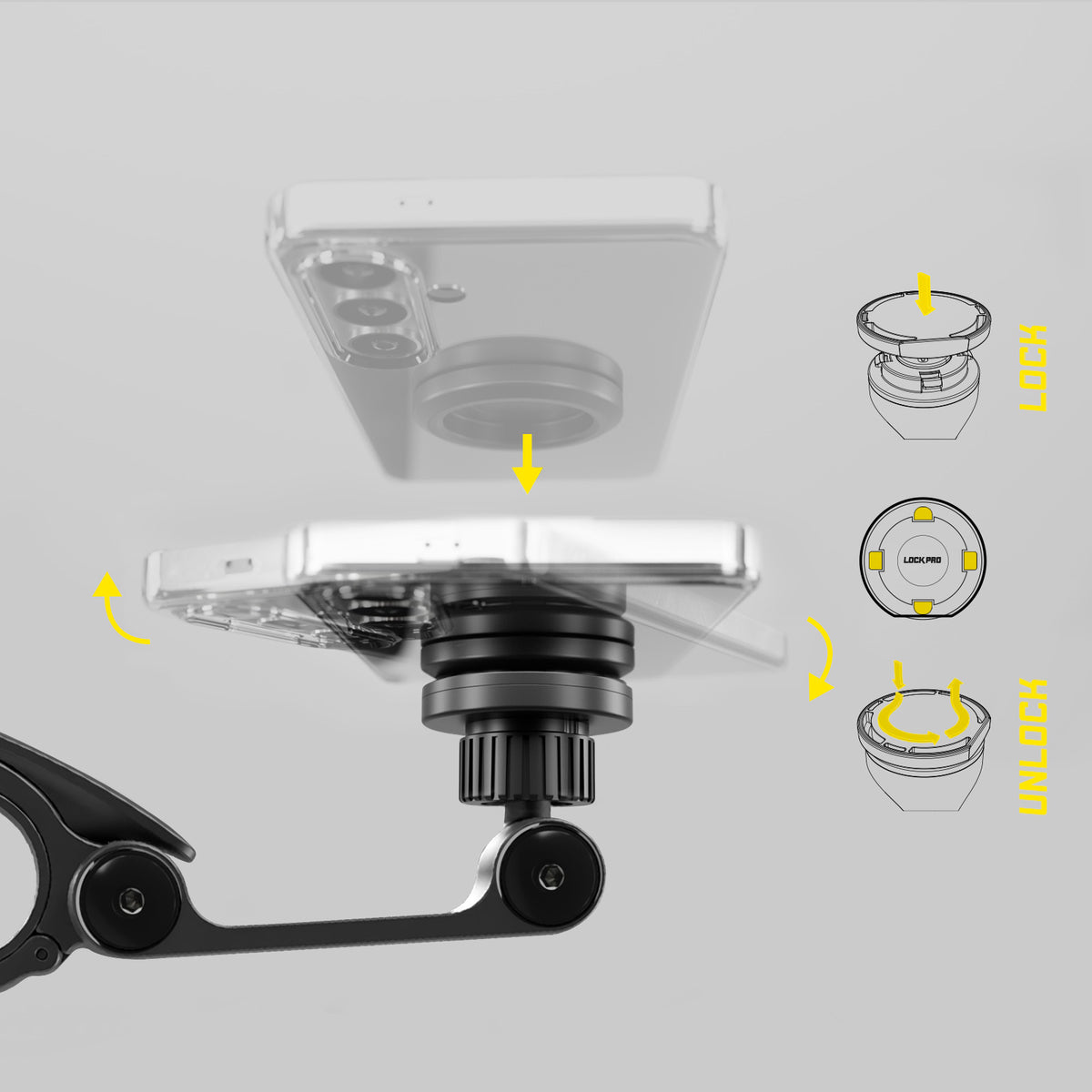 Smartphonehalterung Lock Pro für Motorräder