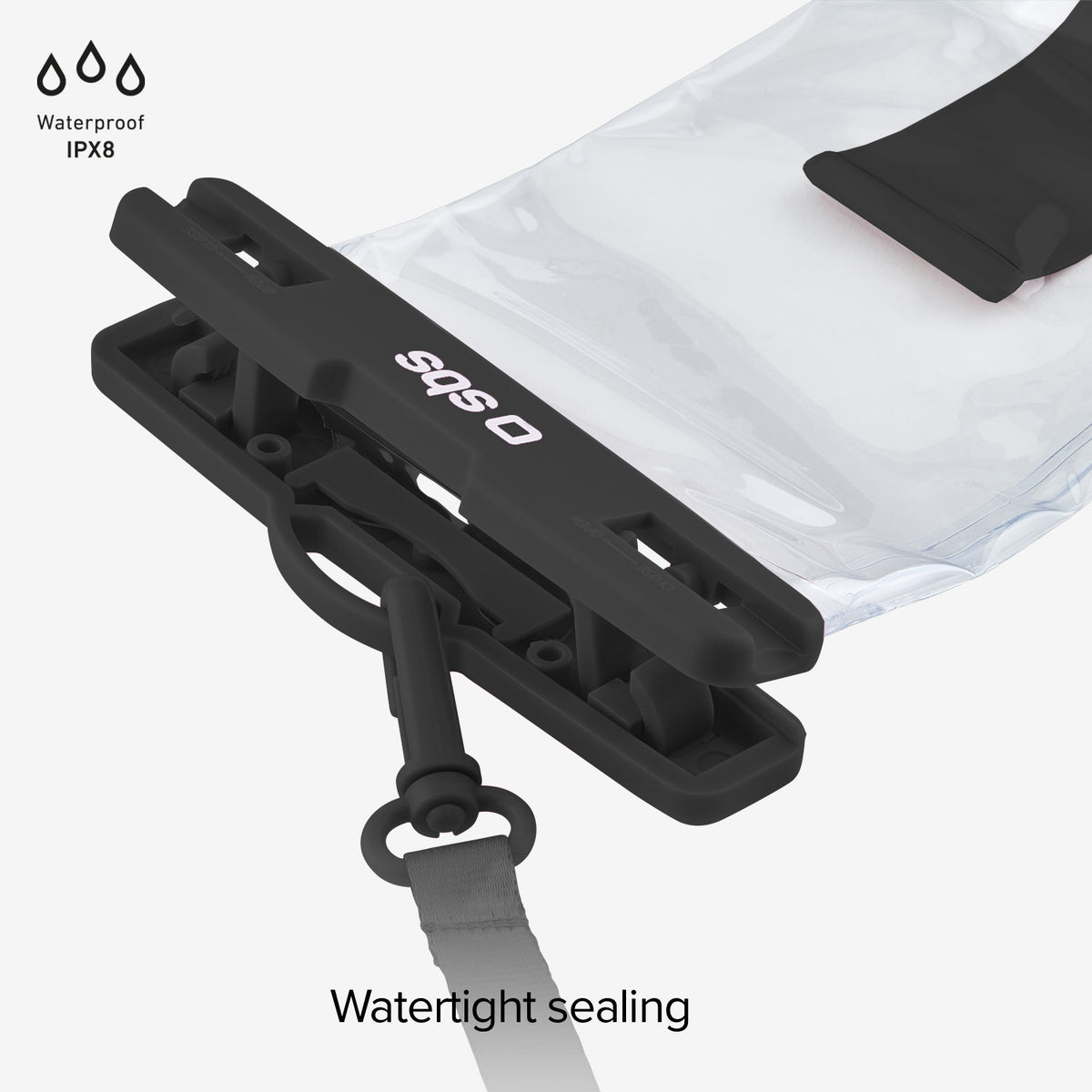 Waterproof case with selfie grip, universal size for smartphones up to 6.8"