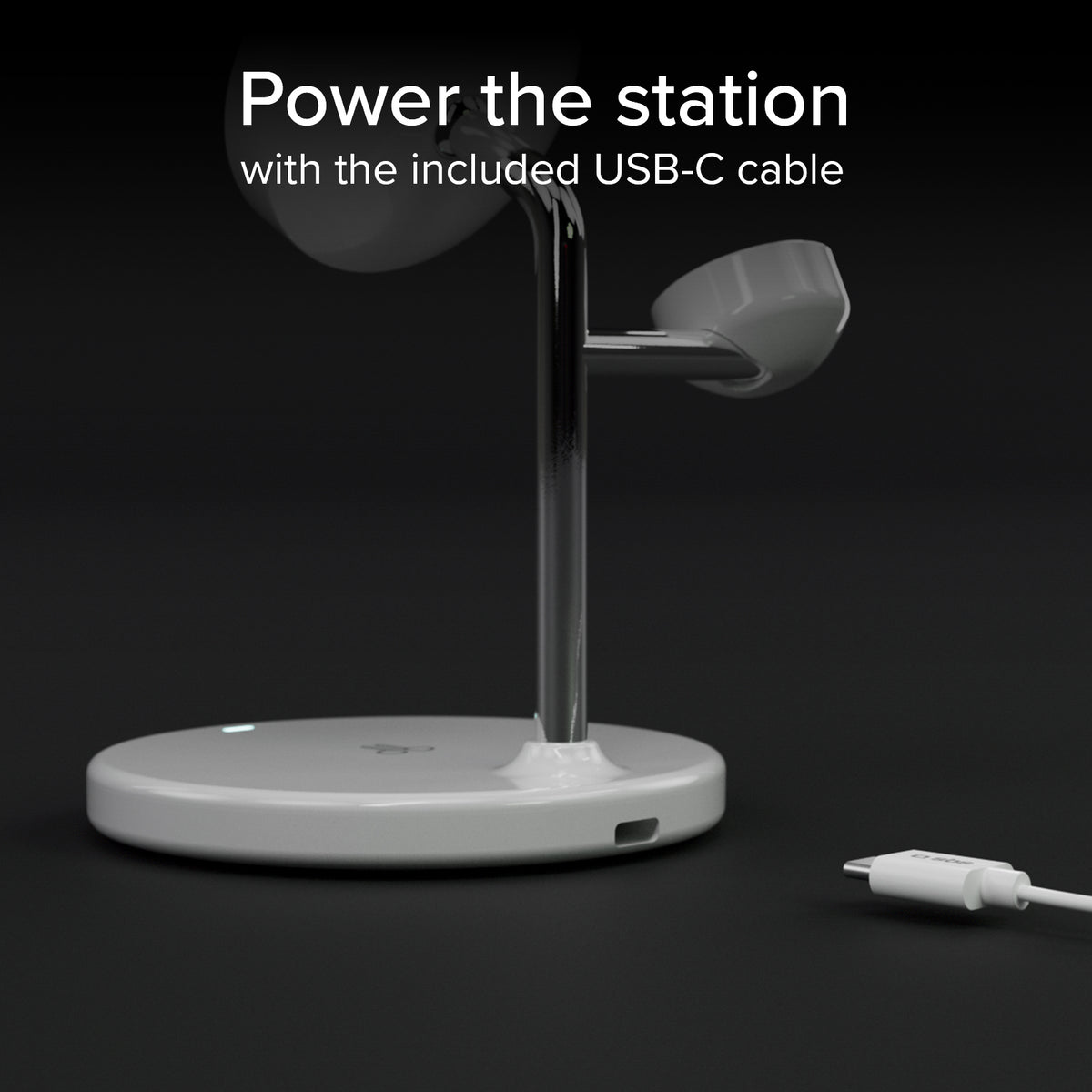 Kabellose Qi2 3x1-Ladestation für iPhone 16/15/14/13/12, Android-Smartphones, Apple Watch und kabellose Ohrhörer
