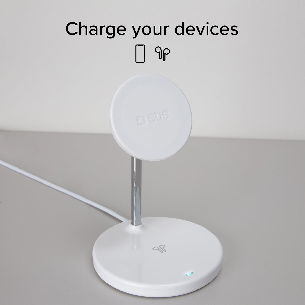 Vertikale kabellose 2-in-1-Ladestation für iPhone, Android-Handys, AirPods, TWS-Ohrhörer